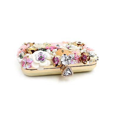 JIWEIER Hermoso Bolsos de Tarde Mujer Perla de Imitación/Cristal/Cristal/Flor Poliéster Bolso de Noche Bolsos de Noche de Cristal de Diamantes de imitación Estampado Floral Arco Iris/Bolsos de JIWEIER Hermoso Bolsos de Tarde Mujer Perla de Imitación/Cristal/Cristal/Flor Poliéster Bolso de Noche Bolsos de Noche de Cristal de Diamantes de imitación Estampado Floral Arco Iris/Bolsos de