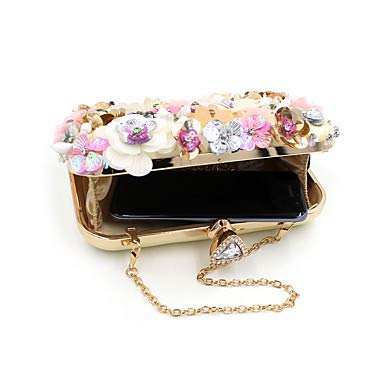 JIWEIER Hermoso Bolsos de Tarde Mujer Perla de Imitación/Cristal/Cristal/Flor Poliéster Bolso de Noche Bolsos de Noche de Cristal de Diamantes de imitación Estampado Floral Arco Iris/Bolsos de JIWEIER Hermoso Bolsos de Tarde Mujer Perla de Imitación/Cristal/Cristal/Flor Poliéster Bolso de Noche Bolsos de Noche de Cristal de Diamantes de imitación Estampado Floral Arco Iris/Bolsos de