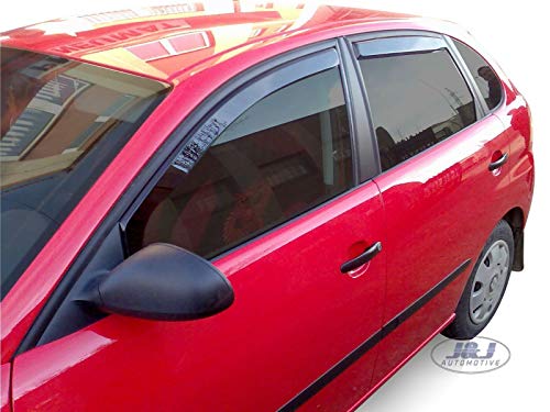 J&J Automotive - Deflectores de viento para Seat Ibiza 4/5 puertas 2002-2008, 4 unidades