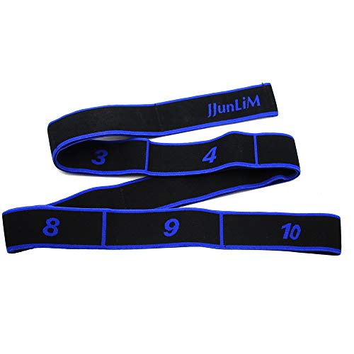 JJunLiM Banda elástica de Ejercicio de 10 bucles, 15-20 kg, Pilates, Yoga, Banda de Estiramiento o Resistencia, de Fitness, de Baile, para Entrenamiento, para Gimnasia, para Crossfit (Blue)