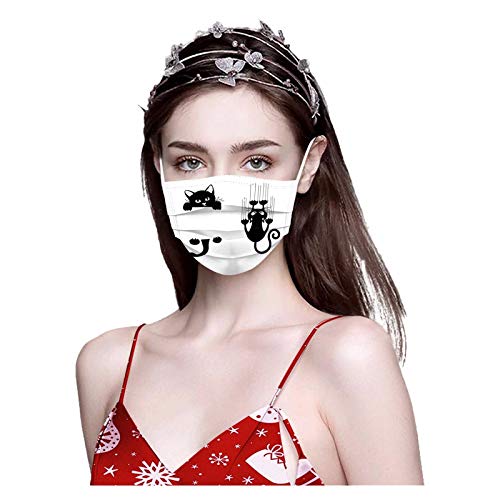 Jkuiope 50 Unidades De_Mascarilla_Desechable con Estampado De Animales con Estampado De TeñIdo Anudado De Moda, Las_Mascarillas para Adultos Son Adecuadas para Cenas Al Aire Libre