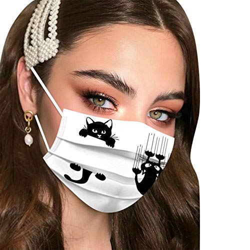 Jkuiope 50 Unidades De_Mascarilla_Desechable con Estampado De Animales con Estampado De TeñIdo Anudado De Moda, Las_Mascarillas para Adultos Son Adecuadas para Cenas Al Aire Libre