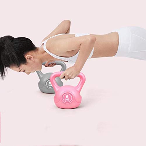 JLDN Gimnasio Pesa Rusa, Neopreno Coating Kettlebell portátil Antideslizante asa, Kettlebells para fisicoculturismo Entrenamiento con Pesas,Pink_6Kg