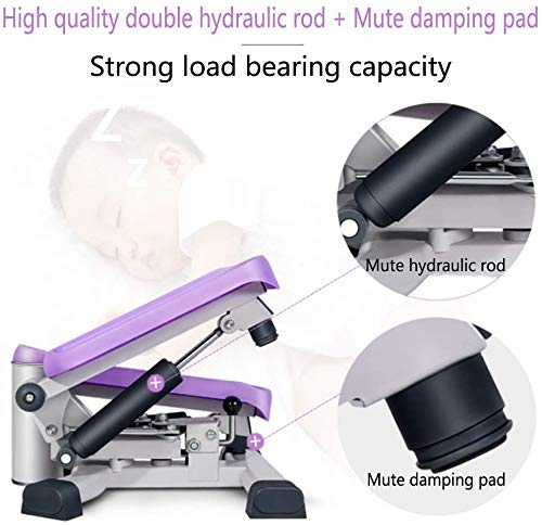 JLDN Mini Máquina de Step, 2 en 1 Fitness Stair Stepper con Bandas de Resistencia, Cardio Stepper Twisting Machine Swing Stepper, Twister Máquina de Pasos para el Entrenamiento Home,Purple JLDN Mini Máquina de Step, 2 en 1 Fitness Stair Stepper con Bandas de Resistencia, Cardio Stepper Twisting Machine Swing Stepper, Twister Máquina de Pasos para el Entrenamiento Home,Purple