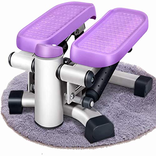 JLDN Mini Máquina de Step, 2 en 1 Fitness Stair Stepper con Bandas de Resistencia, Cardio Stepper Twisting Machine Swing Stepper, Twister Máquina de Pasos para el Entrenamiento Home,Purple