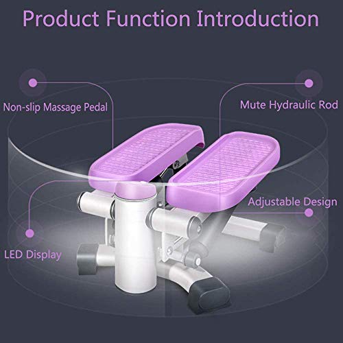 JLDN Mini Máquina de Step, 2 en 1 Fitness Stair Stepper con Bandas de Resistencia, Cardio Stepper Twisting Machine Swing Stepper, Twister Máquina de Pasos para el Entrenamiento Home,Purple JLDN Mini Máquina de Step, 2 en 1 Fitness Stair Stepper con Bandas de Resistencia, Cardio Stepper Twisting Machine Swing Stepper, Twister Máquina de Pasos para el Entrenamiento Home,Purple