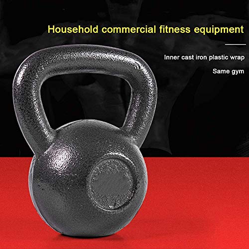 JLDN Pesa Rusa del Hierro Hierro Fundido, Fitness Kettlebell portátil Antideslizante asa, Kettlebells fisicoculturismo Entrenamiento con Pesas,Black_10Kg