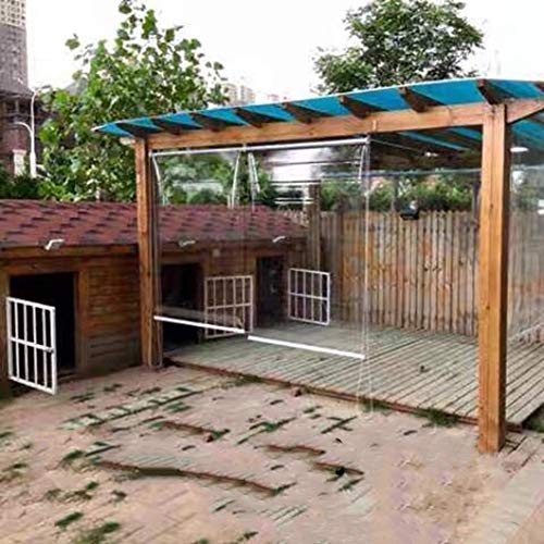 JLXJ Persianas Enrollables y Estores Impermeable el Plastico Transparente Cortinas Enrollables, 0,8 M / 1 M / 1,5 M de Ancho, Ventanas de Baño Interior Persiana de Pérgola de Patio Exterior