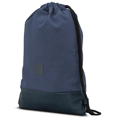 Johnny Urban Mochila de Cuerda Azul/Azul Oscuro Bolsa de Cuerdas para Hombre Mujer Niños y Adolescentes - Mochilas Cordón de Gimnasio - Bolsa Deporte de Algodón y Cuero Vegano