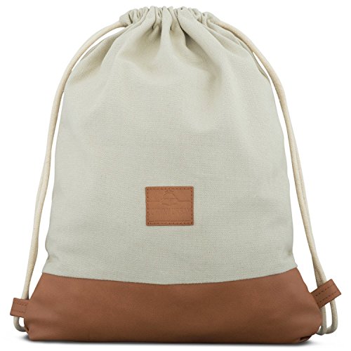 Johnny Urban Mochila de Cuerda Beige/Marrón Bolsa de Cuerdas para Hombre Mujer Niños y Adolescentes - Mochilas Cordón de Gimnasio - Bolsa Deporte de Algodón y Cuero Vegano Johnny Urban Mochila de Cuerda Beige/Marrón Bolsa de Cuerdas para Hombre Mujer Niños y Adolescentes - Mochilas Cordón de Gimnasio - Bolsa Deporte de Algodón y Cuero Vegano