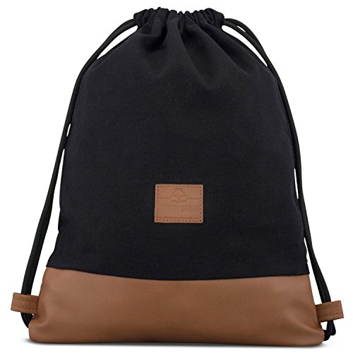 Johnny Urban Mochila de Cuerda Negro/Marrón Bolsa de Cuerdas para Hombre Mujer Niños y Adolescentes - Mochilas Cordón de Gimnasio - Bolsa Deporte de Algodón y Cuero Vegano Johnny Urban Mochila de Cuerda Negro/Marrón Bolsa de Cuerdas para Hombre Mujer Niños y Adolescentes - Mochilas Cordón de Gimnasio - Bolsa Deporte de Algodón y Cuero Vegano