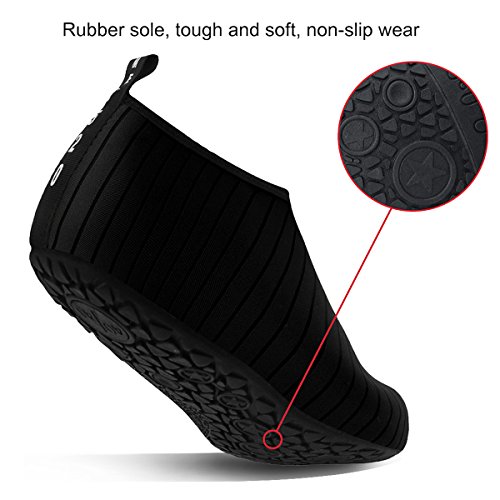 JOINFREE Zapatos De Agua para Mujer Slip-On Aqua Beach Sneakers para Sport Outdoor Rayas Negro EU 36-37 JOINFREE Zapatos De Agua para Mujer Slip-On Aqua Beach Sneakers para Sport Outdoor Rayas Negro EU 36-37