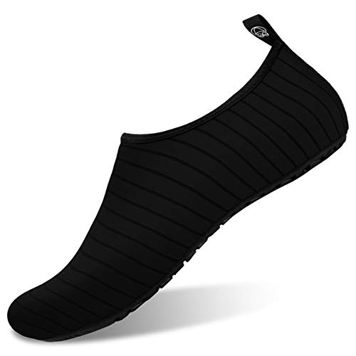 JOINFREE Zapatos De Agua para Mujer Slip-On Aqua Beach Sneakers para Sport Outdoor Rayas Negro EU 36-37