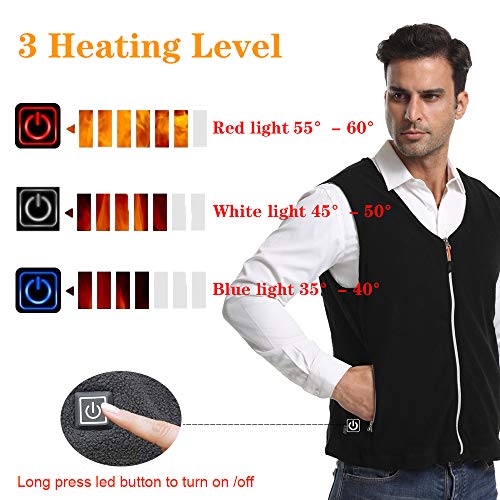 JOKBEN Chaleco Térmico Chaleco Calefactable Calentador Eléctrico Lavable Ajustable con Cable USB Chaleco Eléctrico de Invierno para Hombres y Mujeres (L) JOKBEN Chaleco Térmico Chaleco Calefactable Calentador Eléctrico Lavable Ajustable con Cable USB Chaleco Eléctrico de Invierno para Hombres y Mujeres (L)