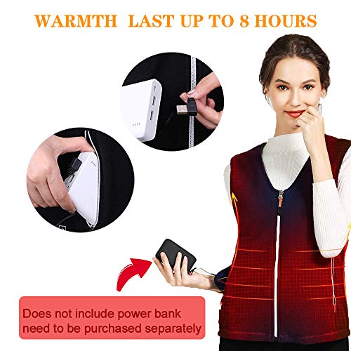 JOKBEN Chaleco Térmico Chaleco Calefactable Calentador Eléctrico Lavable Ajustable con Cable USB Chaleco Eléctrico de Invierno para Hombres y Mujeres (L) JOKBEN Chaleco Térmico Chaleco Calefactable Calentador Eléctrico Lavable Ajustable con Cable USB Chaleco Eléctrico de Invierno para Hombres y Mujeres (L)