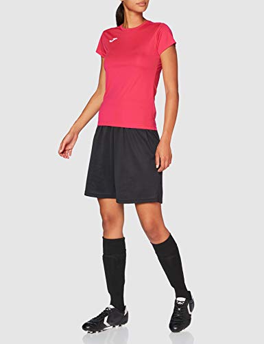 Joma Combi Woman M/C Camiseta Deportiva para Mujer de Manga Corta y Cuello Redondo, Rosa (Pink Fucsia), S