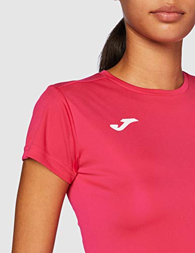 Joma Combi Woman M/C Camiseta Deportiva para Mujer de Manga Corta y Cuello Redondo, Rosa (Pink Fucsia), XL