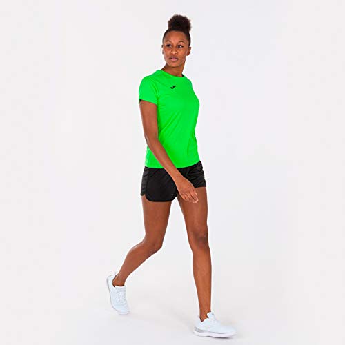 Joma Combi Woman M/C Camiseta Deportiva para Mujer de Manga Corta y Cuello Redondo, Verde (Verde Flúor)