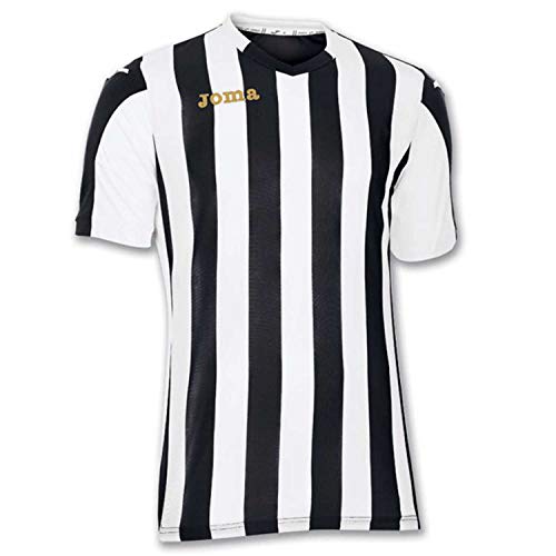 Joma Copa Camiseta de Equipación de Manga Corta, Hombres, Negro/Blanco, 2XS