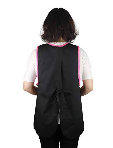 JONATHAN UNIFORM Unisex Peto Delantal Laboral Con 2 Bolsillos pour Cocina Quehaceres Domésticos Trabajos Caseros (Negro-V)