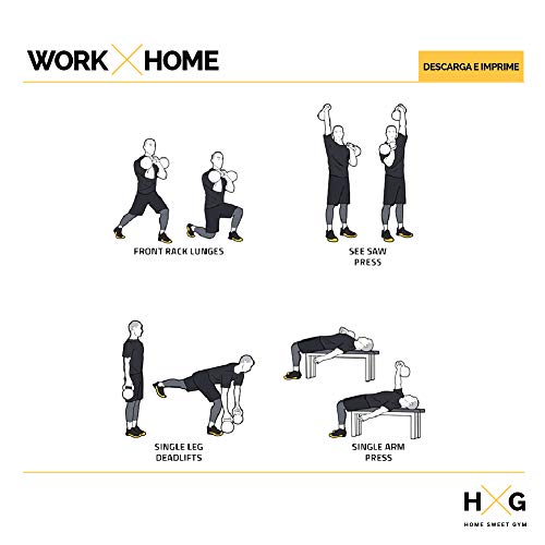 JOWY HxG Pesa Rusa o Pesa Kettlebell 12kg, PVC rellena de Fina Arena de Acero, Ideal para Ejercicios y Entrenamientos de musculación o Crosstraining. Tu casa es tu Gimnasio. JOWY HxG Pesa Rusa o Pesa Kettlebell 12kg, PVC rellena de Fina Arena de Acero, Ideal para Ejercicios y Entrenamientos de musculación o Crosstraining. Tu casa es tu Gimnasio.