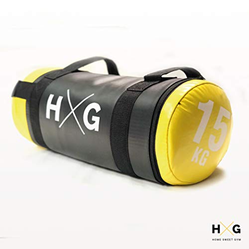 JOWY Sandbag Crossfit Bolsa de Piel Sintética MMA Boxeo de 15kg | Saco de Arena Fitness para Entrenamiento Funcional