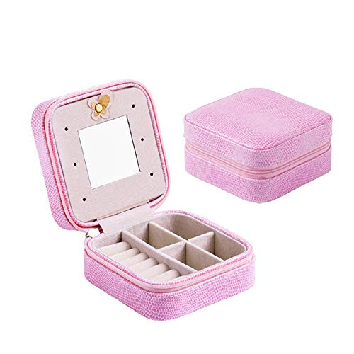 Joyero Caja Organizador Viaje Caja de joyería portátil Pendientes de botón Joyería Caja de almacenamiento Pequeña bolsa de joyería para niñas Madre Mujeres (Color: C3)