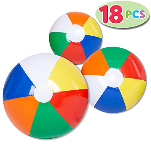 JOYIN Pelotas de Playa (18 Pack) Pelota Hinchable para la Piscina Playa JOYIN Pelotas de Playa (18 Pack) Pelota Hinchable para la Piscina Playa