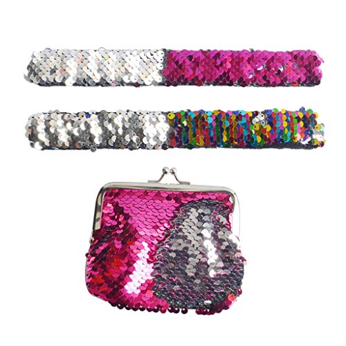 JOYKK 3Pieces Slap Pulsera Monedero Cambio Monedero Monedero Conjunto para Niños Niños - Rosa Fuerte JOYKK 3Pieces Slap Pulsera Monedero Cambio Monedero Monedero Conjunto para Niños Niños - Rosa Fuerte