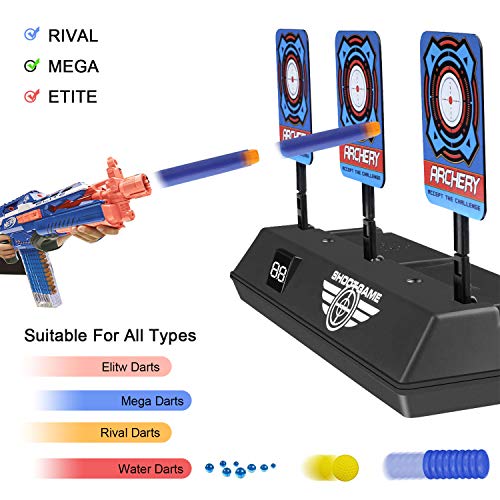 joylink Objetivo de Tiro Eléctrico, Objetivo Digital Electrónico para Pistolas Nerf con Restablecimiento Automático Tiro Juguete y Efectos de Sonido y Luz para Nerf N-Strike Elite/Mega/Rival Series