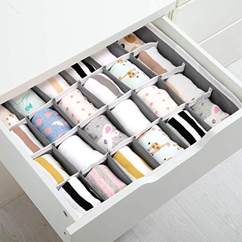 joyoldelf 2 Paquetes Textil organizadores cajón divisores, 24 Celdas Plegable Ropa Interior Cajas de Almacenamiento para almacenar Calcetines, Bufandas, Sujetador joyoldelf 2 Paquetes Textil organizadores cajón divisores, 24 Celdas Plegable Ropa Interior Cajas de Almacenamiento para almacenar Calcetines, Bufandas, Sujetador