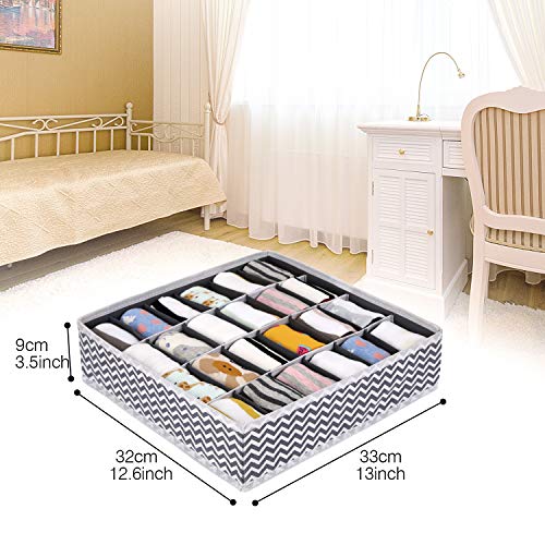 joyoldelf - Caja de Almacenamiento Plegable para cajones - 2 Paquetes - 24 Compartimentos - Organizador para Ropa Interior, Guardar Calcetines, Sujetadores, pañuelos