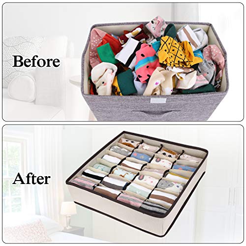 joyoldelf - Caja de Almacenamiento Plegable para cajones - 2 Paquetes - 24 Compartimentos - Organizador para Ropa Interior, Guardar Calcetines, Sujetadores, pañuelos joyoldelf - Caja de Almacenamiento Plegable para cajones - 2 Paquetes - 24 Compartimentos - Organizador para Ropa Interior, Guardar Calcetines, Sujetadores, pañuelos