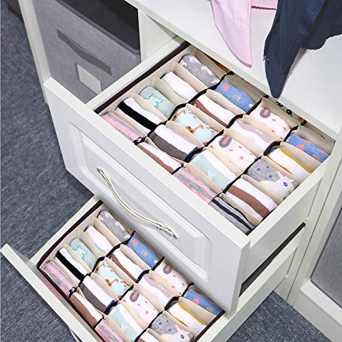 joyoldelf - Caja de Almacenamiento Plegable para cajones - 2 Paquetes - 24 Compartimentos - Organizador para Ropa Interior, Guardar Calcetines, Sujetadores, pañuelos joyoldelf - Caja de Almacenamiento Plegable para cajones - 2 Paquetes - 24 Compartimentos - Organizador para Ropa Interior, Guardar Calcetines, Sujetadores, pañuelos