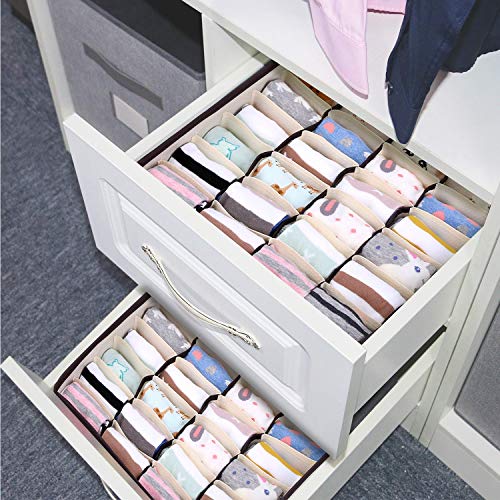 joyoldelf - Caja de Almacenamiento Plegable para cajones - 2 Paquetes - 24 Compartimentos - Organizador para Ropa Interior, Guardar Calcetines, Sujetadores, pañuelos