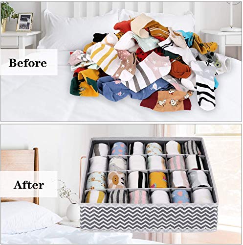 joyoldelf - Caja de Almacenamiento Plegable para cajones - 2 Paquetes - 24 Compartimentos - Organizador para Ropa Interior, Guardar Calcetines, Sujetadores, pañuelos joyoldelf - Caja de Almacenamiento Plegable para cajones - 2 Paquetes - 24 Compartimentos - Organizador para Ropa Interior, Guardar Calcetines, Sujetadores, pañuelos
