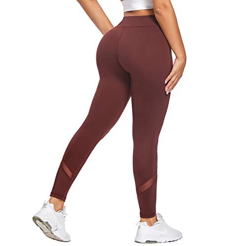 Joyshaper - Pantalones de yoga elásticos para mujer, con teléfonos móviles, para yoga, fitness, running por la mañana rojo intenso XXX-Large