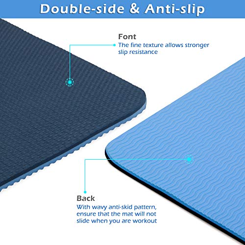 JOYSPACE Esterilla Deporte Esterilla Yoga Antideslizante Colchoneta de Yoga de Material Ecológico TPE Yoga Mat con Bolsa y Cuerda Alfombrilla para Yoga Fitness Gimnasia Pilates - 183x61x0.6 cm JOYSPACE Esterilla Deporte Esterilla Yoga Antideslizante Colchoneta de Yoga de Material Ecológico TPE Yoga Mat con Bolsa y Cuerda Alfombrilla para Yoga Fitness Gimnasia Pilates - 183x61x0.6 cm