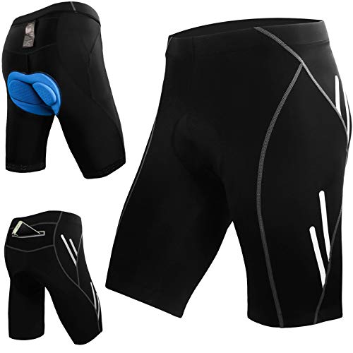 JOYSPACE Hombre Pantalones Cortos de Bicicleta Shorts de Ciclismo Hombre con 4D Acolchado MTB Ciclismo Pantalones Cortos Ropa Interior de Bicicleta estáticas,S