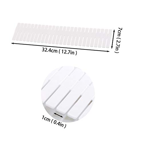 JSF DIY Separadores de Cajones 32.4 x 7 cm, Set de 12 Ajustable Organizador de Cajones (Blanco) JSF DIY Separadores de Cajones 32.4 x 7 cm, Set de 12 Ajustable Organizador de Cajones (Blanco)