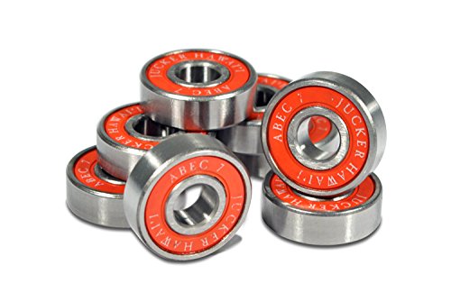 JUCKER HAWAII Longboard Skateboard Bearings ABEC 9 - Rodamientos alta precisión con Spacer 10mm rojo JUCKER HAWAII Longboard Skateboard Bearings ABEC 9 - Rodamientos alta precisión con Spacer 10mm rojo