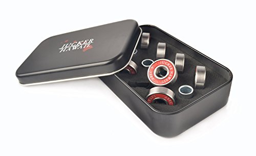 JUCKER HAWAII Longboard Skateboard Bearings ABEC 9 - Rodamientos alta precisión con Spacer 10mm rojo JUCKER HAWAII Longboard Skateboard Bearings ABEC 9 - Rodamientos alta precisión con Spacer 10mm rojo