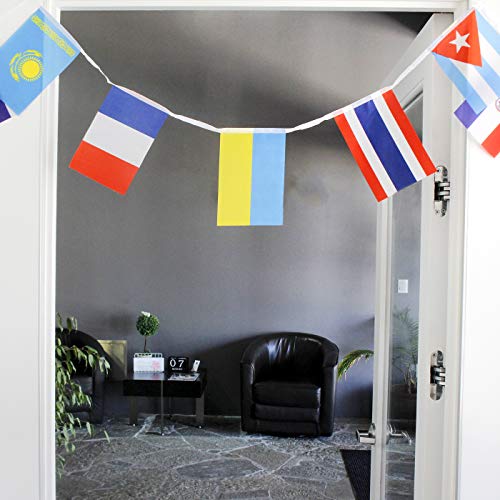 Juego de 100 banderas para decoración Juvale - 25,9m de largo, cada bandera 13,2 cm x 23,4 cm Juego de 100 banderas para decoración Juvale - 25,9m de largo, cada bandera 13,2 cm x 23,4 cm