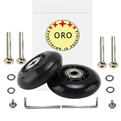 Juego de 2 Ruedas Repuestos para Maletas de Equipaje 60 * 18mm con 35/40mm Ejes, 8mm Rodamientos de Reparación Juego de 2 Ruedas Repuestos para Maletas de Equipaje 60 * 18mm con 35/40mm Ejes, 8mm Rodamientos de Reparación