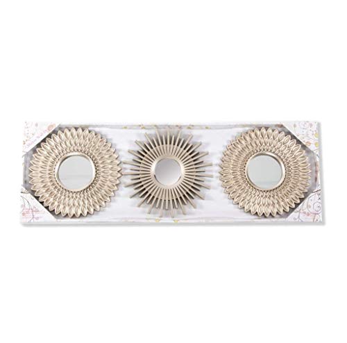 Juego de 3 espejos pared decorativos dorado Juego de 3 espejos pared decorativos dorado