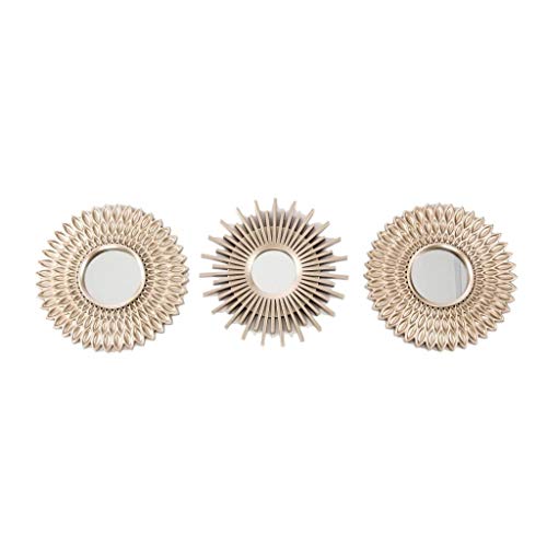 Juego de 3 espejos pared decorativos dorado Juego de 3 espejos pared decorativos dorado