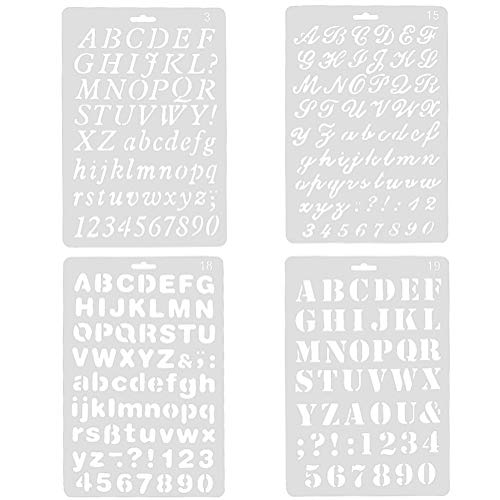Juego de 4 Plantillas de Pintura Del Alfabeto, Estilos Surtidos, Reutilizables, NúMeros y Letras, Plantillas de Dibujo ArtíStico, Plantillas Para Proyectos de Manualidades y Manualidades Juego de 4 Plantillas de Pintura Del Alfabeto, Estilos Surtidos, Reutilizables, NúMeros y Letras, Plantillas de Dibujo ArtíStico, Plantillas Para Proyectos de Manualidades y Manualidades
