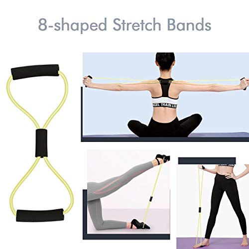 Juego de bandas de resistencia MHSY bandas de entrenamiento, 12 unidades de bandas de ejercicio portátiles para el hogar, gimnasio, accesorios para brazo, espalda, piernas, pecho, vientre, glúteos