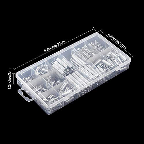 Juego de muelles de compresión y extensión surtidos con Caja de Almacenamiento,Muelles Compresion Resortes Surtido con funda,Para el reemplazo de accesorios de resorte de compresión, 200 piezas Juego de muelles de compresión y extensión surtidos con Caja de Almacenamiento,Muelles Compresion Resortes Surtido con funda,Para el reemplazo de accesorios de resorte de compresión, 200 piezas