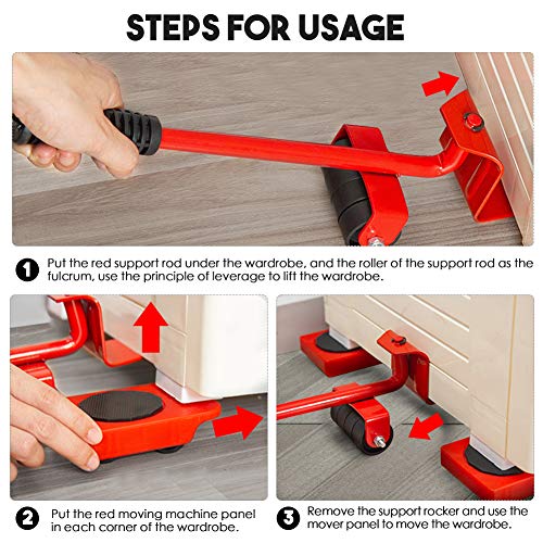 Juego de Transporte de Muebles Elevadores de Muebles de 5 Piezas Kit de Portaobjetos de Muebles Fácil de Mover con Un Buen Ayudante Adecuado Para Sofás, Sofás y Refrigeradores Juego de Transporte de Muebles Elevadores de Muebles de 5 Piezas Kit de Portaobjetos de Muebles Fácil de Mover con Un Buen Ayudante Adecuado Para Sofás, Sofás y Refrigeradores
